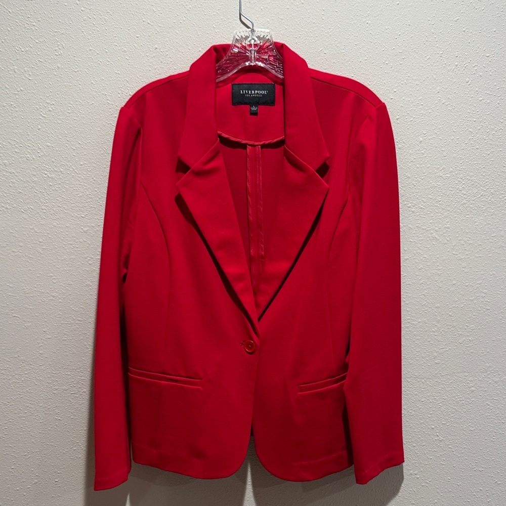 Liverpool Red Single-Button Blazer